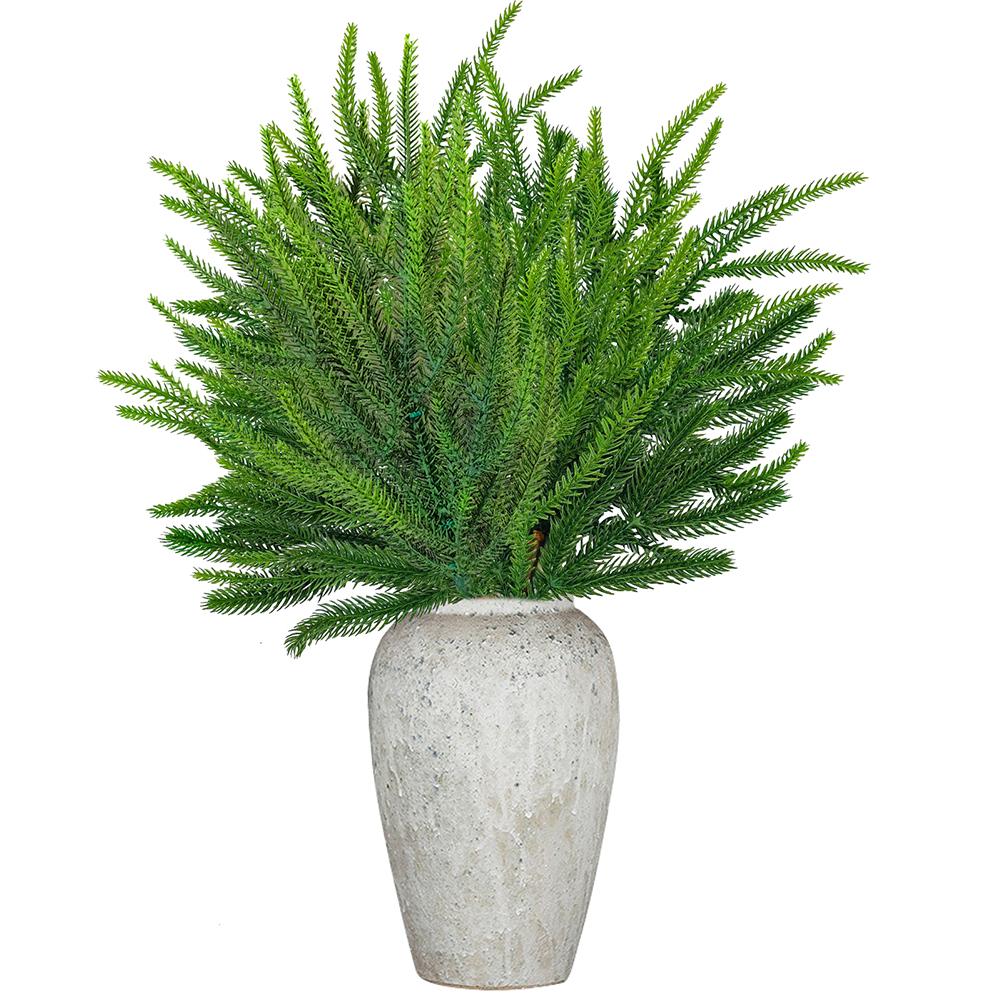 6Pcs Fake Pine Branches with Pine Cones Artificial Cedar Branches Plastic 45cm for Christmas Home Decoration