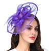 Перья Повязка на голову для женщин Фантазийные шляпки для чаепития Элегантный головной убор для невесты Свадебная вечеринка Головной убор Макияж для чаепития Выпускной вечер Головной убор