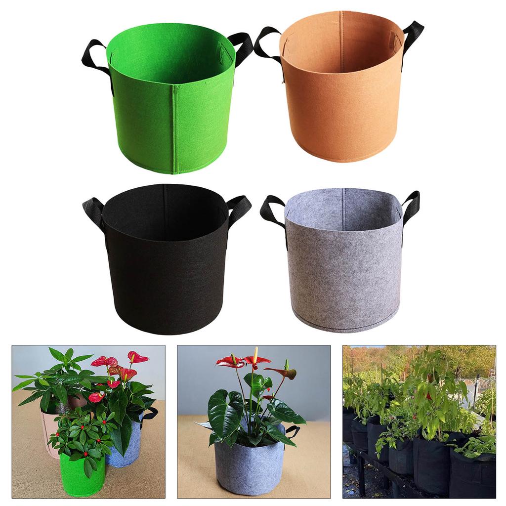 Plant Grow Bag Nonwoven Fabric Pots Plant Growing Bags Vegetable Planter Bags Suitable for Indoor and Outdoor Garden Use