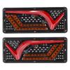 Kanoan Truck LED Tail Left and Right Flowing Sequential Turn 24V Universal Fit for Dump V-Shaped Lights, Set, Signals, Tubes, Fuso, Hino, Nissan, UD,