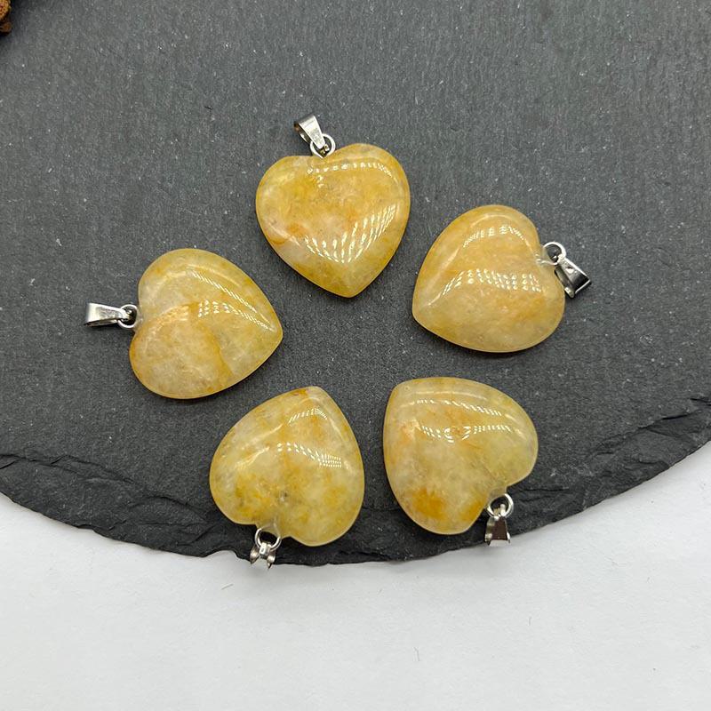 Ожерелье с подвеской из натурального хрустального камня в форме сердца, аксессуары - Ювелирные изделия с подвеской Love