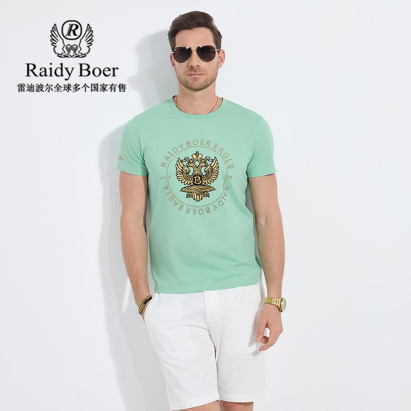 Anti hook silk+antibacterial 2025 summer hot stamping men's short sleeved T-shirt