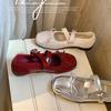 Виноградная мама лето новая~ перекрестный ремешок мягкая подошва мягкая поверхность ремешок с пряжкой-одно слово увеличивающая высоту круглая головка бант одинарная обувь женская