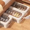 Folding Under Bed Shoe Organizer Sturdy Handles Shoes Container Durable Shoe Holder  Wardrobe