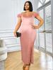 Satin Off Shoulder Dresses Evening Party Outfits for Ladies Shiny Bodycon Banquets Gowns Plus Size
