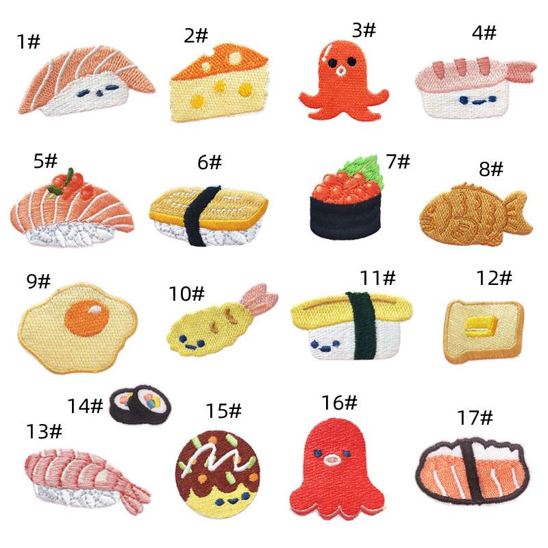 Salmon Sushi Embroidery Patch for Bags, Shoes, and Clothing Decoration