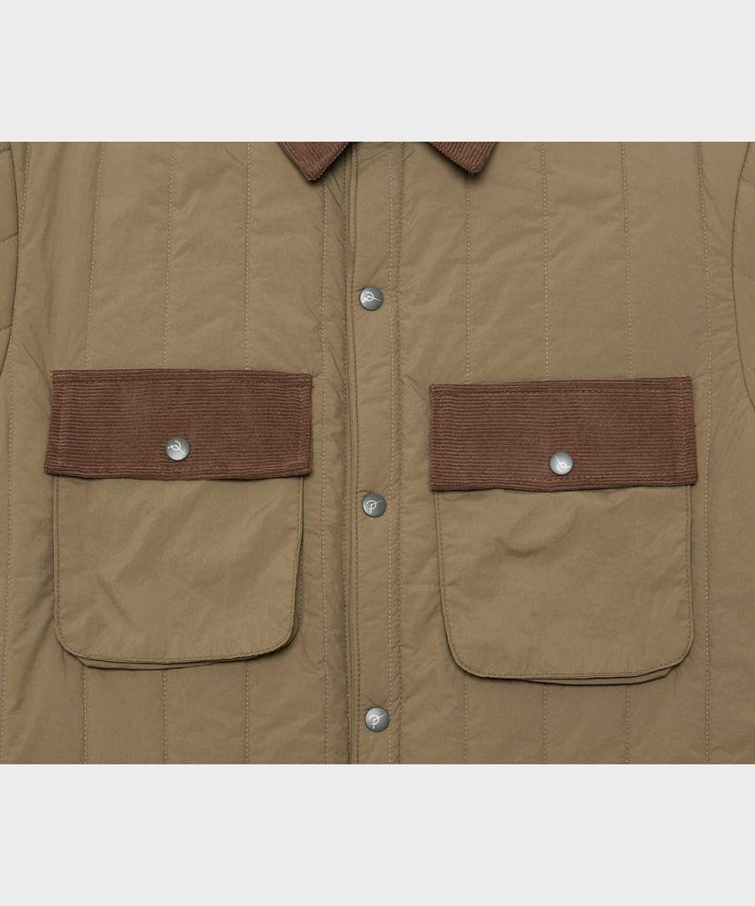 Ffeff Studio Striped Quilted Trucker Jacket (Dark Beige)