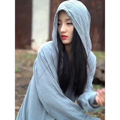 Женские винтажные однотонные весенние пальто с капюшоном на пуговицах с длинным рукавом и карманами из хлопка женские пальто