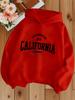 Girls' Casual Hooded Sweatshirt Loose Fit Versatile Kids' Hooded Pullover Top Fashion Print Outfits for Girls
