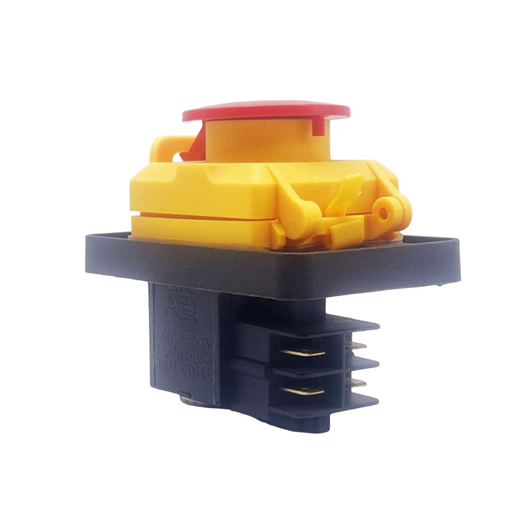 Waterproof Industrial Push Button 4 Pin 16A 250V Electromagnetic Start Button Waterproof Pushbutton Switches for DIY