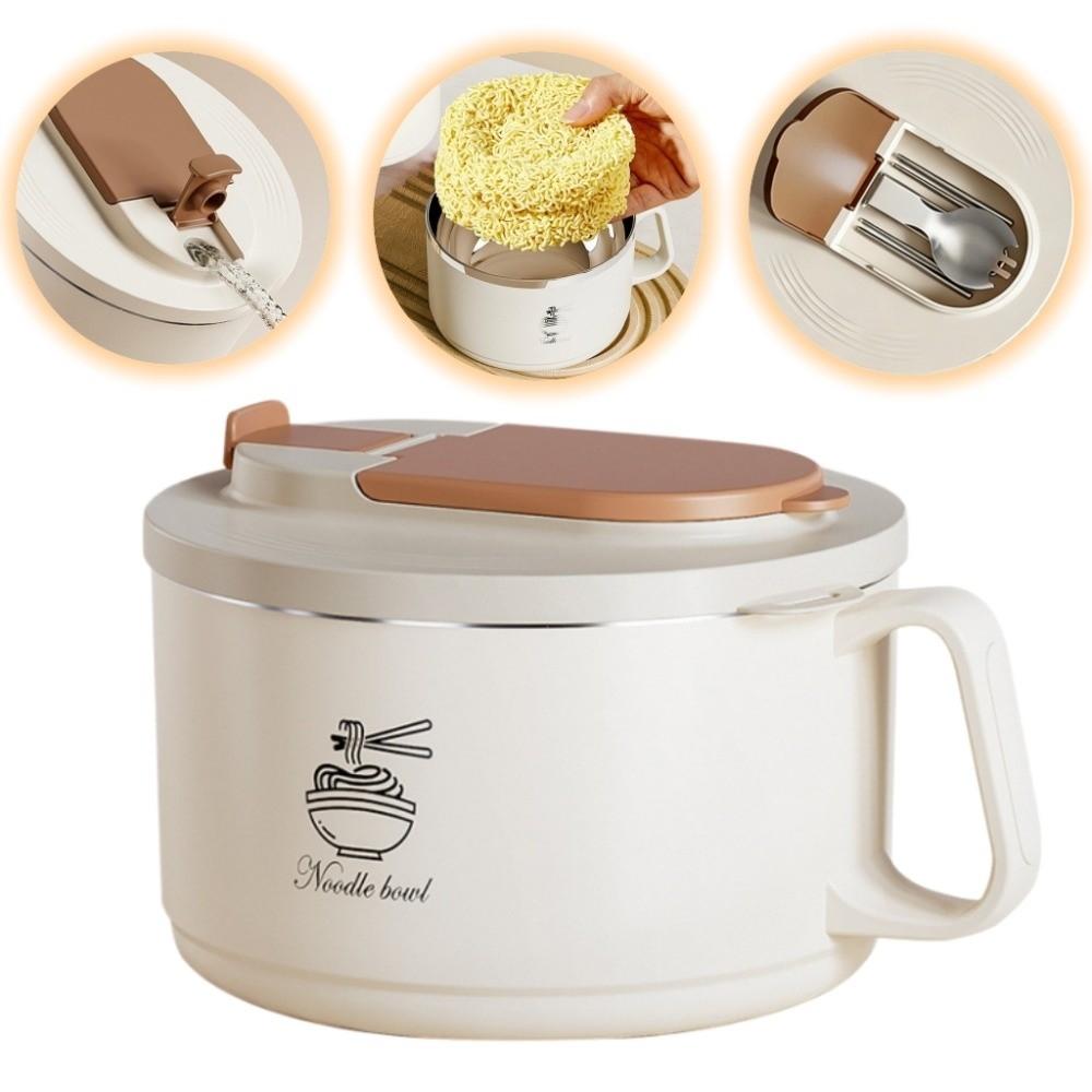 304 Stainless Steel Ramen Bowl 1100ml Lunch Box Portable Instant Noodle Partner Student
