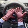 Мужские зимние теплые кожаные перчатки для вождения