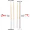 1 Pair 5A / 7A Drumsticks Wood Drum Sticks with Non-slip Rubber Handle Cover