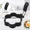 Egg Mold Foldable Easy To Release Anti-rust with Handle Various Styles Even Heating Stainless Steel Round Shape Egg Ring Mould Kitchen Tool