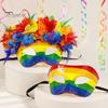 Прочная маска Mardi Gras из твердого пластика для мужчин и женщин, красочная радужная маскарадная маска с перьями, карнавальная, венецианская, для вечеринки, Хэллоуина, косплея