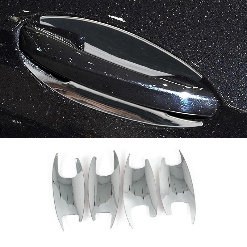 Car Door Handle Bowl Panel Cover Trim Carbon Fiber Pattern Decals For Mercedes Benz E Class W213 2016-2018 Exterior Accessories