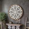 European Framed Wall Circular Carved Board Bedroom Wall Decoration Pendant