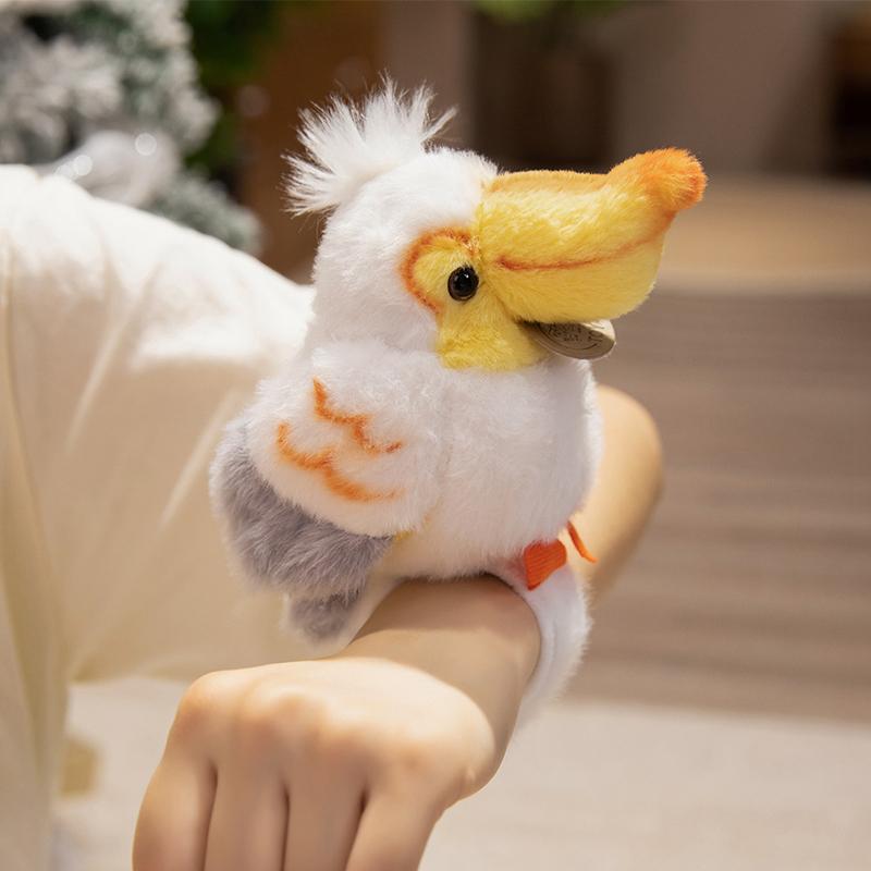 1Pc 12cm Lovely Parrot Sparrow Toucan Red-crowned Crane Plush Toys Standing Shoulder Wristband Plushie Bird Dolls Pendant Gift