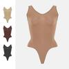 Seamless U-Neck Shapewear Thong Bodysuit - High Elasticity, Slimming, Skin-Friendly