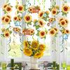 18Pcs Sunflower Hanging Swirls Decorations Sunflower Foil Swirls Ceiling Wall Decor for