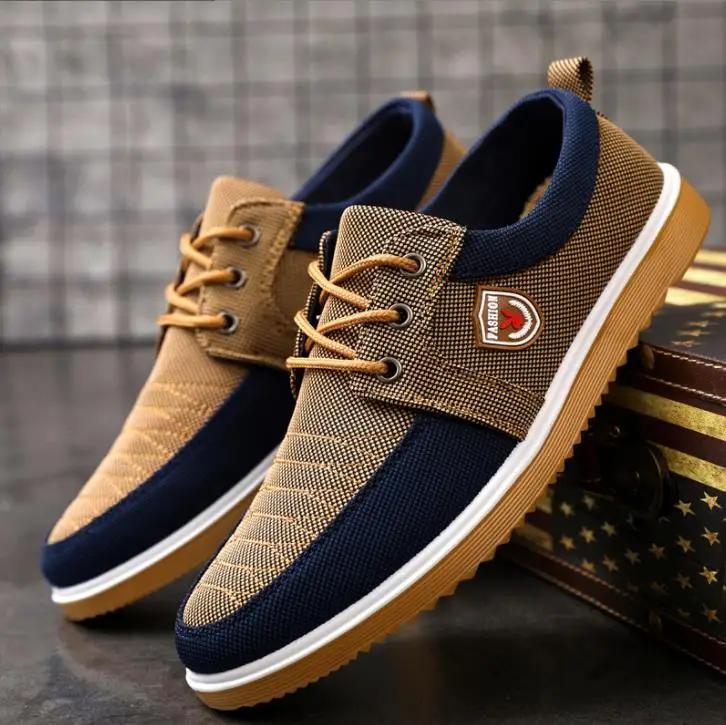 Новые мужские парусиновые туфли, легкие спортивные туфли, повседневная сетчатая дышащая вулканизированная обувь, классическая модная рабочая обувь на шнуровке