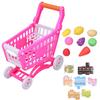 Kids Shopping Cart Set Educational Kids Shopping Cart Play Food Toys for Learning DevelopmentPink