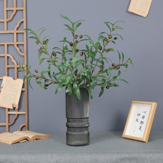 Имитация растения, не выцветающая, сделай сам, легкий уход, привлекательная, 4 раздвоенная искусственная оливковая ветвь с фруктами, сувениры для вечеринки