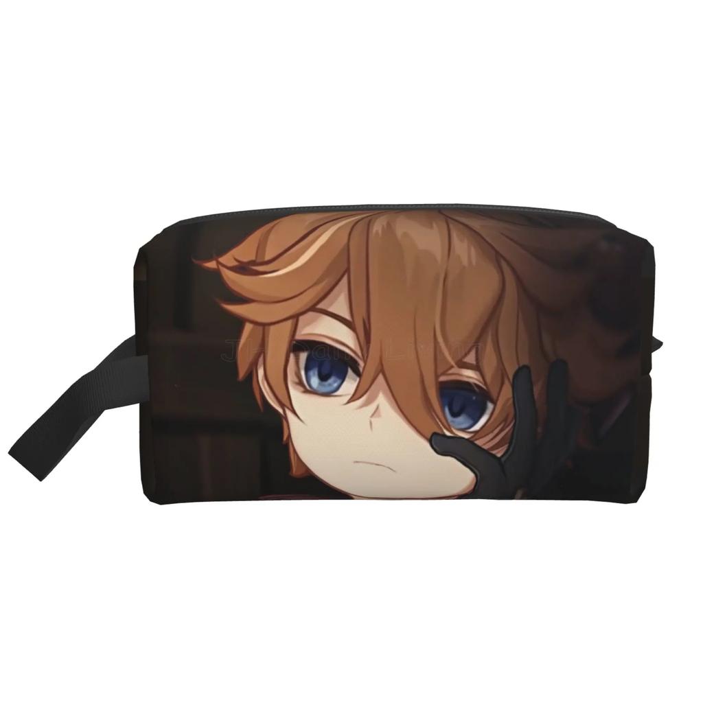 Сумки для хранения Childe Genshin Impact для женщин и мужчин, косметичка в стиле аниме, портативная большая вместимость, дорожные туалетные сумки для работы