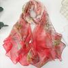 Elegant Floral Jacquard Long Scarf Lightweight Scarf for Spring and Summer