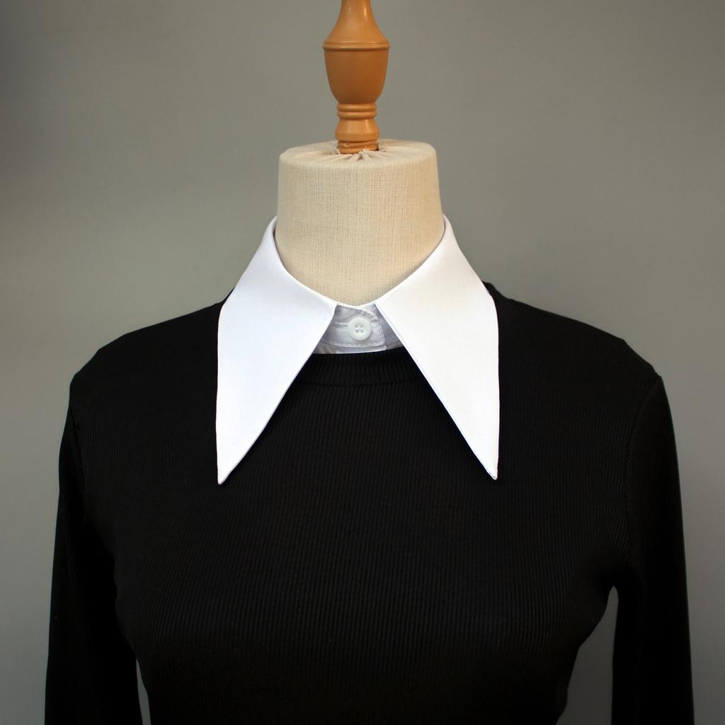 1 Unisex Cotton-Blend Big Lapel Detachable Shirt-Style Collar – New Professional Design, All-Season Layering Accessory