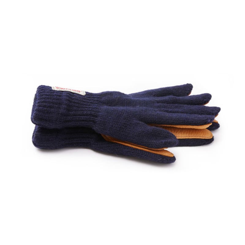 NEWBERRY KNITTING Перчатки из оленьей кожи и шерсти - Темно-синий
