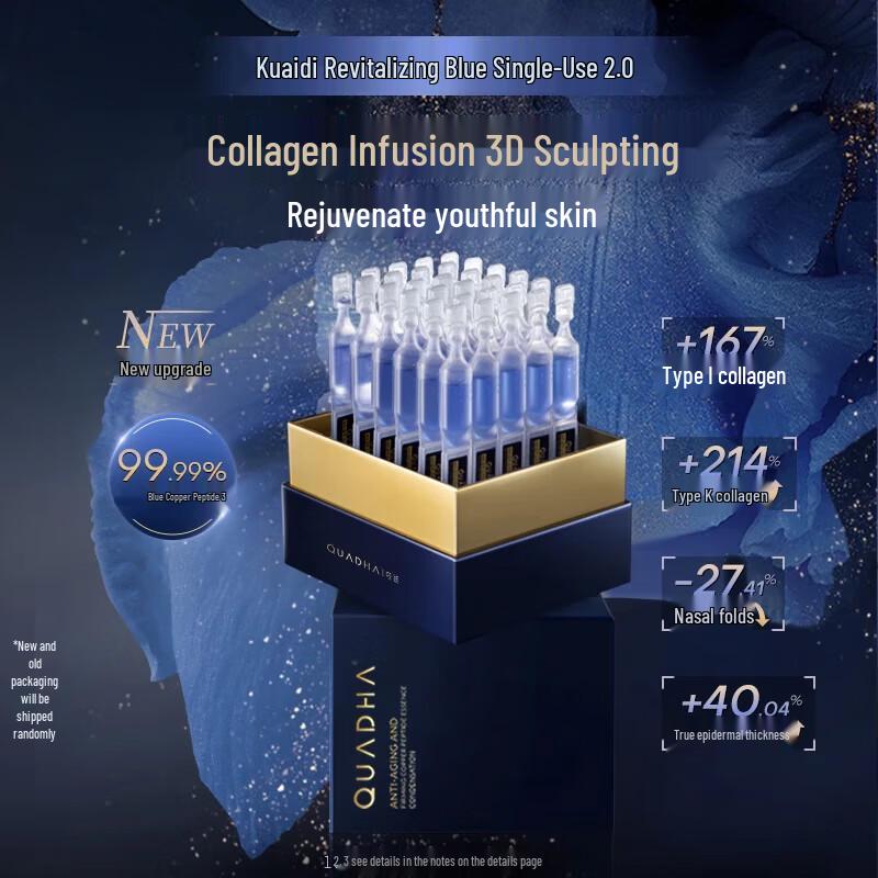 QuadHA Blue Copper Peptide 2.0 Firming & Hydrating Essence (30 Vials)