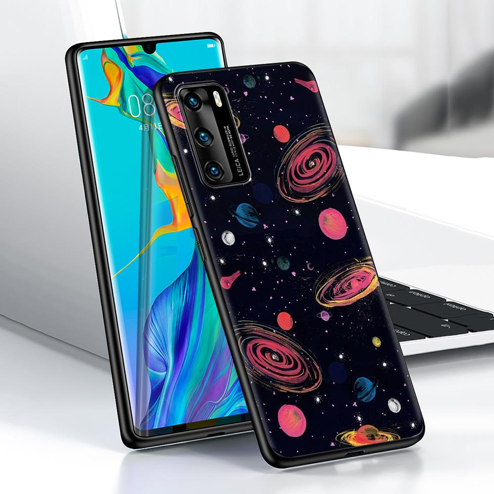 Чехол с забавным космическим космонавтом для Huawei P30 P Smart Z P40 Lite E P20 Y6 Y7 Y9 Honor 8X Play 9A 50 20 Pro, черный мягкий чехол