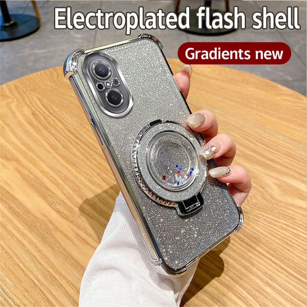 Магнитный чехол-подставка с зыбучим песком для Huawei Nova 10 Pro 12 11 10 7 9 8 Pro SE, градиентный блестящий чехол-подставка, противоударный мягкий чехол