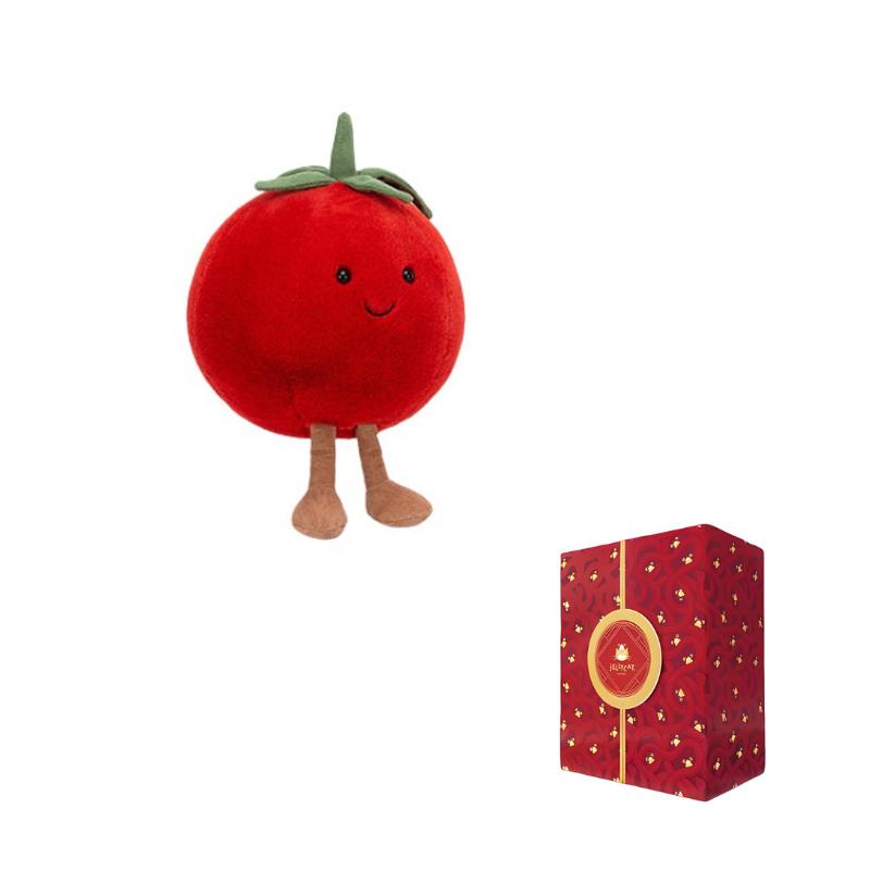 JELLYCAT Серия 'Веселая Еда' Помидор Успокаивающий Красный Кукла Плюшевая Кукла 17 см Высотой