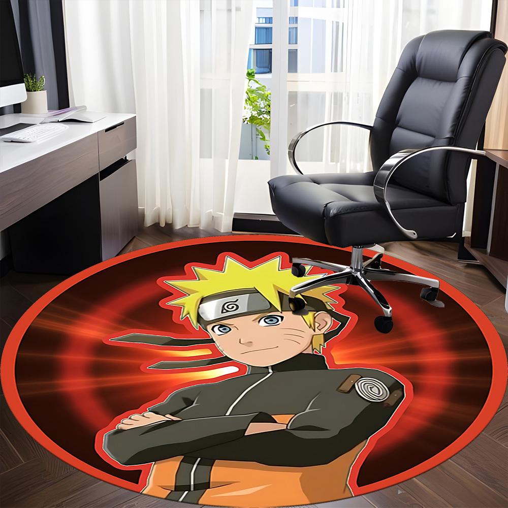 1 шт. Круглый коврик для офиса Naruto, Нескользящий, Мягкий и прочный офисный коврик для декора интерьера, Идеально подходит для офиса, Красивое украшение