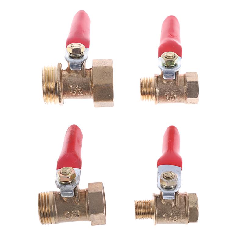 1 шт., новейший шарнир клапана с внутренней/наружной резьбой 1/8 дюйма, 1/4 дюйма, 3/8 дюйма, 1/2 дюйма, универсальный латунный маленький шаровой кран