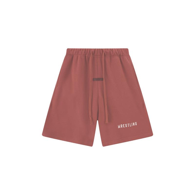 E853 Fear Of God Essentials Шорты сlettering Хлопковые Свободные Унисекс На Шнурке Эластичный Пояс Уличная Одежда Повседневные Спортивные Шорты