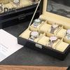 Коробка для хранения часов с прозрачным окном и замком, деревянный органайзер для браслетов, пылезащитный чехол для хранения ювелирных изделий из искусственной кожи