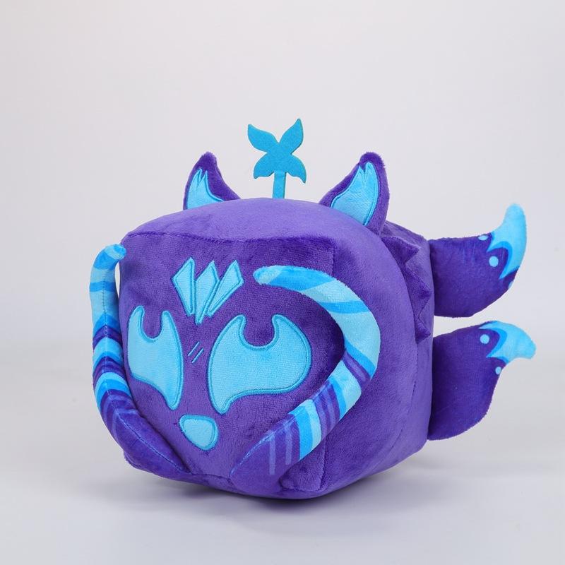 Забавная фиолетовая лиса Плюшевая игрушка Плюш Blox Fruits Набитая кукла Дьявольский фрукт Привлекательные квадратные игрушки для детей Подарок Декор для дома
