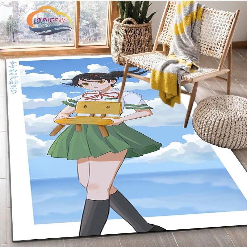 Последний анимированный ковер Suzume Anime 3D печать декоративный коврик для детей и девочек гостиная спальня диван коврик