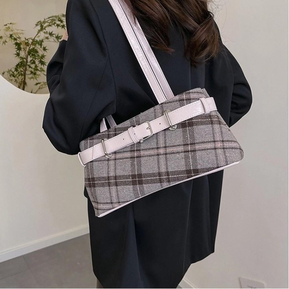 Fashion Boho Shoulder Bag New Plaid Plaid Handbag Lightweight Tote Bag Women Girls Underarm Bag Women's Bag Nice Gift