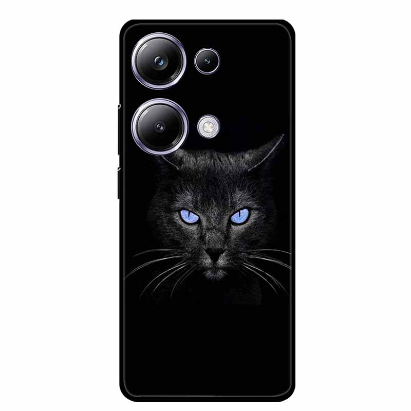 For Xiaomi Poco M6 Pro 4G Phone Case Cover Wolf Shockproof Black Silicone Soft Back Cover Cases For Poco M6 Pro Case M 6 M6Pro