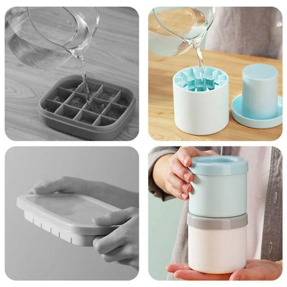 Creative Silicone Ice Cube Mold Reusable Cylinder Ice Bucket Quick Freeze Ice Cup Summer DIY Refrigerator Freeze Ice Maker