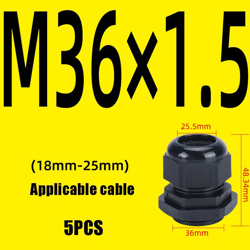 5PCS Waterproof Cable Glands Black White PA66 Nylon Sealing Glands M8 M10 M12 M16 M20 M25 M32M36 IP68 Cable Fixing Link