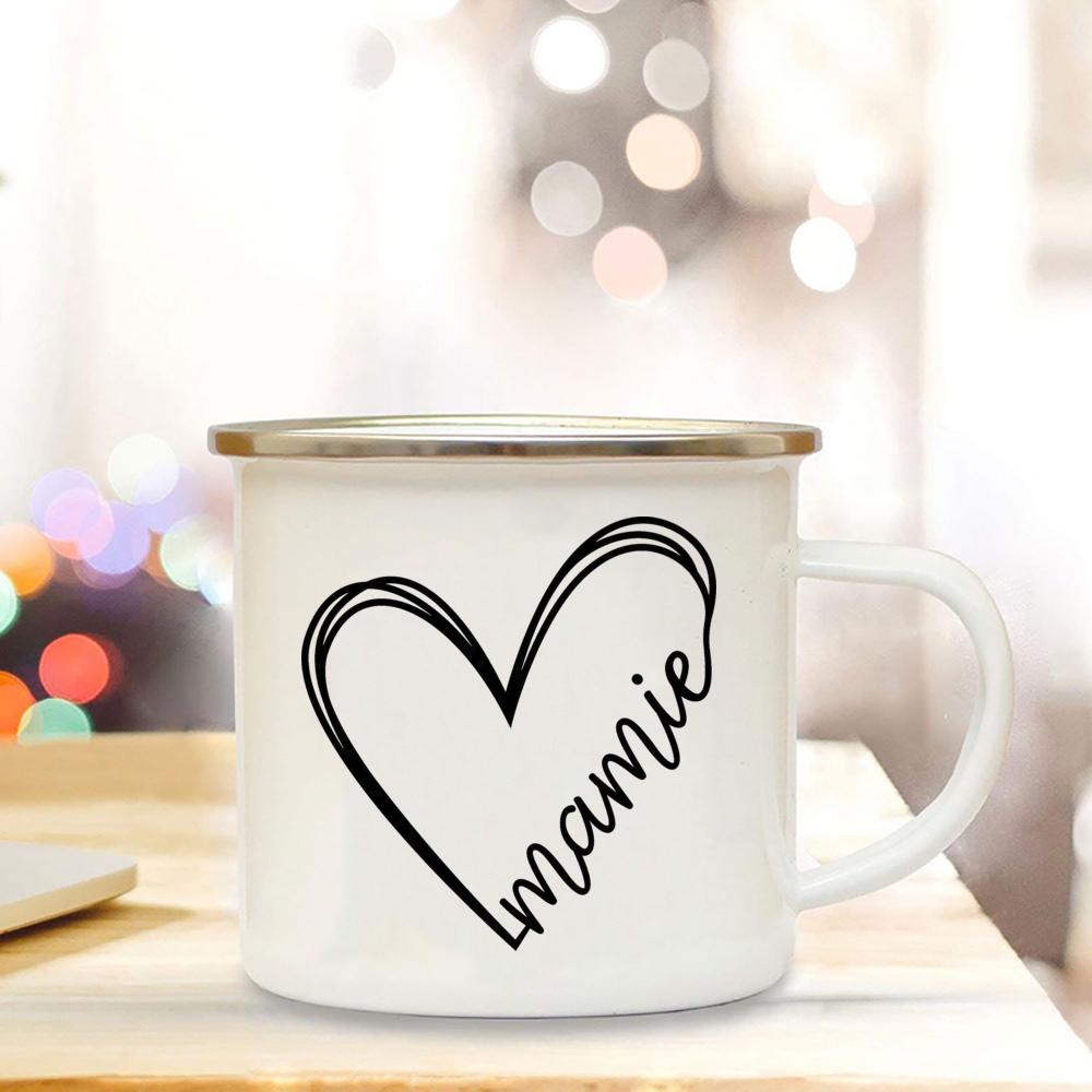 Супер Бабушка Я Люблю Тебя Печатная Эмалированная Кружка Пить Молоко Кофейные Чашки Кружки для Объявления о Беременности Лучшая Идея Подарки для Бабушки