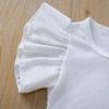 Newborn Baby Girls Ruffles Romper Summer Short Sleeve Jumpsuit Ribbed Knitted Romper Summer Outfits