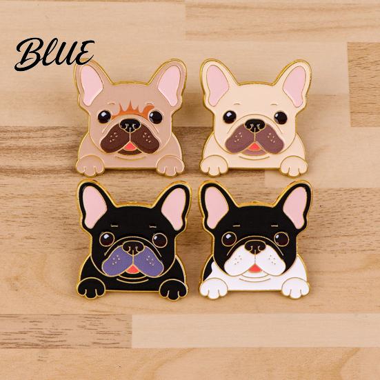 Easy Disassemble Brooch Pin Dog Head Design Enamel