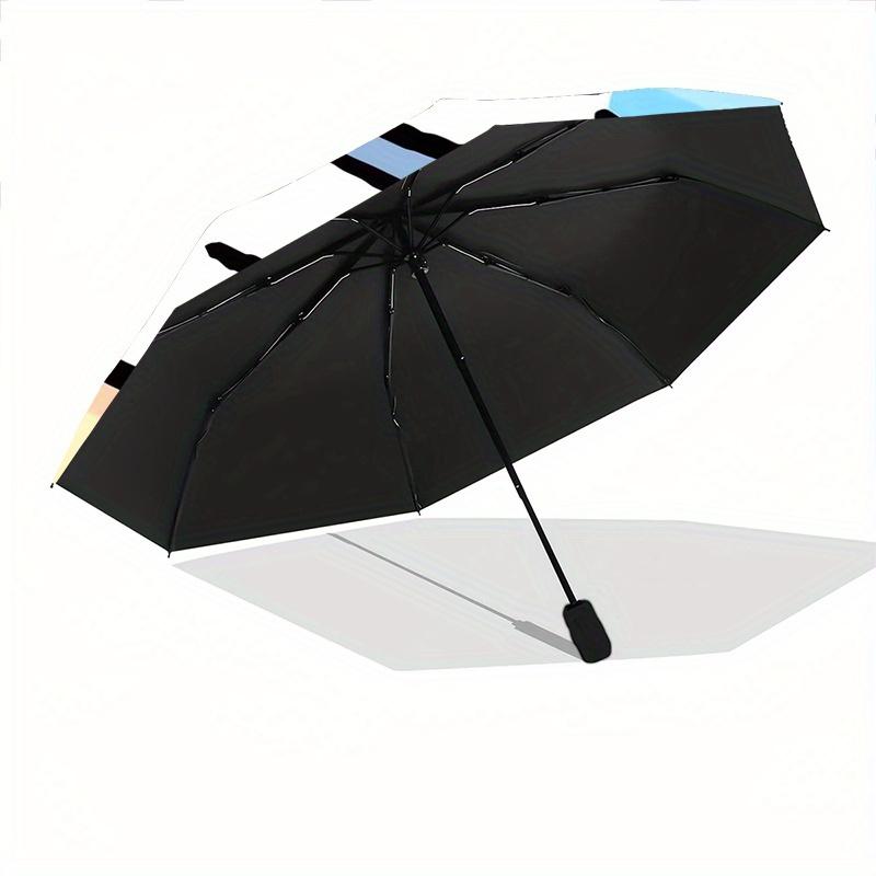 Beach Pochacco Cartoon Umbrella, Portable 3-Fold Compact Umbrella, Suitable for Camping, Hiking and Travel, Ideal Easter Birthday Gift for Family and