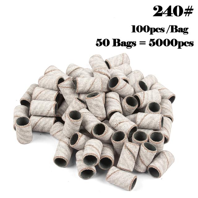 5000 шт шлифовальные ленты для дизайна ногтей 80 # 120 # 180 # 240 шлифовальная лента для маникюра, дрель для удаления гель-лака, педикюра